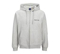Jack & Jones JORNORREBRO EMB Sweat à Capuche zippé pour Homme Coupe décontractée, Blanc-Gris, L