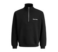 Jack & Jones Sweat-shirt Norrebro Emb demi-zip Noir L Homme