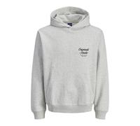 JACK & JONES Jornorrebro Typo Back Sweat à Capuche Sn pour Homme, Blanc-Gris, M