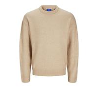 JACK & JONES Jorollie Knit Crew Neck Sn Pull en Tricot, Taupe, S Homme