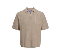 JACK & JONES Jorparos Knit Easter SS Crochet Polo, Safari, S Hommes