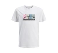 Jack & Jones Jorportland Block Branding SS Crew Neck, Blanc éclatant., M