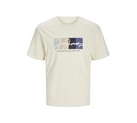 Jack&Jones Jorportland Block Branding SS Crew Neck, Crème au Beurre., M
