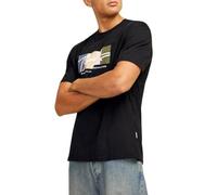Jack&Jones Jorportland Block Branding SS Crew Neck, Noir, M