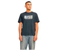 JACK & JONES Jorportland Block Branding SS Crew Neck T-Shirt, Forest River, S Homme