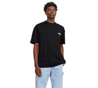 JACK & JONES Jorsantorini Back Tee SS Crew Neck Sn T-Shirt, Noir, L Homme