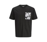 Jack & Jones Jorsplit AOP Pocket Tee SS Crew Neck, Noir, M