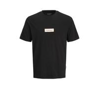 JACK & JONES Jorsplit Fakestitch Branding Tee SS CN, Noir, M