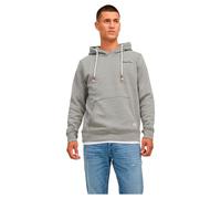 JACK & JONES JORTONS Sweat Hood Noos Kapuzenpullover, Light Grey Melange/Detail:EMB, M Men's