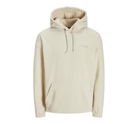 JACK & JONES Jorvesterbro Sweat à Capuche en Polaire Sweatshirt, Oatmeal/imprimé : avec imprimé au Dos, L Homme