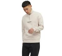 JACK & JONES Jorvesterbro Sweat Quarter Zip Hn Sn Homme Sweater, Beige Clair, XL