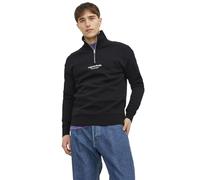 JACK & JONES Jorvesterbro Sweat Quarter Zip Hn Sn Homme Sweater, Noir, XL