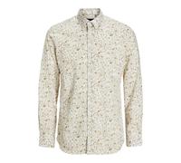 JACK & JONES Jprblabarnes Print Dobby L/S Sn T-Shirt pour Homme, Cloud Dancer, S