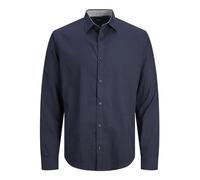 JACK & JONES Jprblabelfast T-Shirt L/S Noos Chemise de Loisirs, Bleu Marine/Ajustement : Coupe Confortable, M Homme