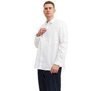 JACK & JONES Jprblacardiff T-shirt L/S Ps Noos Homme Chemise, White/Fit : Ample, 3XL Grande taille