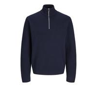 JACK & JONES Jprblamilano Stitch Knit Half Zip Sn Pull en Tricot, Naval Academy/Détail : mélangé, M Homme
