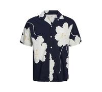 JACK & JONES JPRBLAPALMA T-Shirt Resort S/S SN, Night Sky/Fit : Coupe détendue, XS