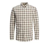 JACK & JONES Jprblubrook Structure T-Shirt à Carreaux L/S Sn Chemise de Loisirs, Cloud Dancer, S Homme