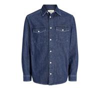JACK & JONES Jprblubruce Denim L/S T-Shirt, Bleu Jeans foncé, L Hommes