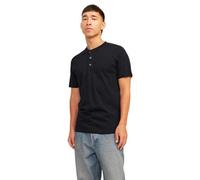 JACK & JONES Jprblunixs Henley SS Tee Sn T-Shirt, Noir, S Homme