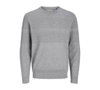 Jack & Jones Jprblunoah Knit Crew Neck BF Pull en Tricot pour Homme, Gris Clair mélangé/détail : torsadé/Structure placée, XS