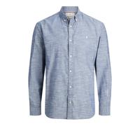 JACK & JONES Jprblusummer Button Down L/S T-Shirt, Bleu Jeans Clair, XL Hommes