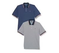 JACK & JONES Jprbluwin Polo SS 2pk MP, Bleu, L Homme