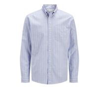 JACK & JONES Jprbrook Oxford T-Shirt L/S Noos, Bleu Coronet, S