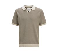 JACK & JONES Jprcceaston Knit Split Neck SS, Kaki, XL Homme