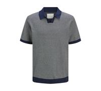 JACK & JONES Jprcceaston Knit Split Neck SS, Naval Academy, XL Hommes