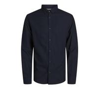 JACK & JONES Jprccmaze Linen T-Shirt L/S boutonné Chemise à Manches Longues, Night Sky/Fit : Confort, L Homme