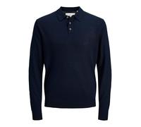JACK & JONES Jprccmerino Knit Polo Sn, Bleu Nuit, S Hommes