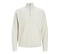 JACK & JONES Jprccspring Perfect Knit Half Zip Pull en Tricot, Lait d'amande, S Homme