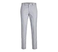 JACK & JONES JPRFRANCO Check Trouser Pantalon de Costume, Light Grey Melange/Checks:Super Slim FIT, 48 pour des Hommes