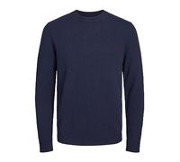 Jack & Jones Jprlambswool Knit Crew Neck Ln Sweater, Bleu Marin, L Homme