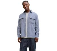 JACK & JONES Jprrayle Melange Solid L/S Sn Overshirt, Bleu foncé, XL Hommes