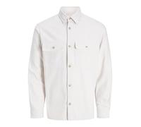 JACK & JONES Jprrayle Melange Solid L/S Sn Overshirt, Cloud Dancer, L Hommes