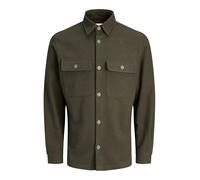 JACK & JONES Jprrayle Melange Solid L/S Sn Overshirt, Kaki, L Hommes
