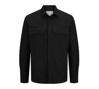 JACK & JONES Jprraymond Melange Solid Overshirt Ls Sn Veste Chemise, Black Beauty/Fit : Confortable Fit, S Homme