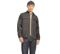 JACK & JONES Jprraymond Melange Solid Overshirt Ls Sn Veste Chemise, Noir Ardoise/Coupe : Confortable, M Homme