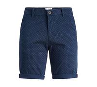 Jack & Jones Jpstbowie Jjshort Sa Printed Sn Chino Short pour Homme, Blazer Bleu Marine - Détails : AOP Antique White, L