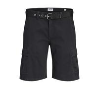 JACK & JONES Jpstcole Hudson Short Cargo avec Ceinture, Noir, S