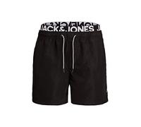 JACK & JONES Jpstfiji Jjswim Splicelogo LY Sn PS Short de Bain, Noir, 46 Grande Taille Hommes