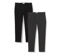 JACK & JONES Jpstmarco Jjcooper Chino 2 pièces MP Pantalons, Noir/Paquet : Gris foncé mélangé, 30 W/34 L Homme
