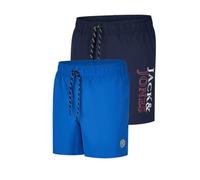 JACK & JONES JPSTMAUI Swim Mix Lot de 2 shorts de bain longs pour homme Coupe droite Noir/bleu/vert/orange/rouge Tailles S M L XL XXL 3XL