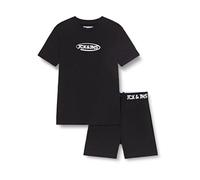 JACK&JONES JUNIOR Jacoliver SS Tee and Set JNR T-Shirt, Black/Pack:Black Shorts, 8 Ans Garçon