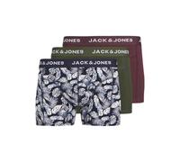 JACK&JONES JUNIOR JACTREVOR Trunks 3 Pack JNR Caleçon Boxeur, Navy Blazer/Pack:Vineyard Wine-Kombu Green, 140 Garçon