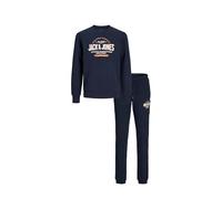 JACK&JONES JUNIOR JJELOGO SWEAT&PANT SETPCK 2C 2425 BN MNI, Survêtement Garçon, Navy Blazer/Print:WHITE + MARMELADE,