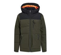 JACK&JONES JUNIOR JJEOTTO Puffer Jacket SN JNR Doudoune, Rosin/Detail:Black Blocking/Black Print, 152 Garçon