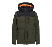 JACK&JONES JUNIOR Jjeotto Veste matelassée Mni Tampon, Rosin/détail : Bloc Noir/imprimé Noir, 7 Ans Garçon